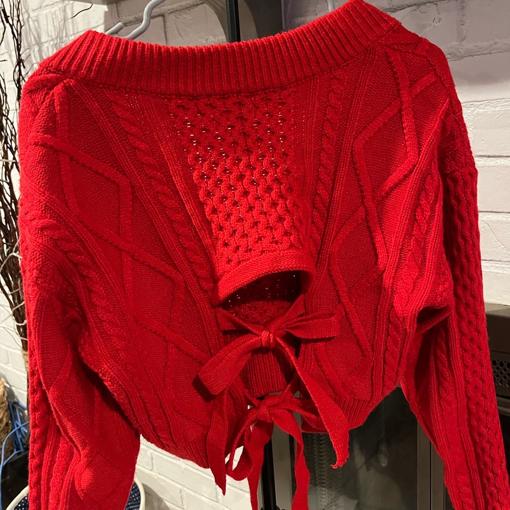 REVOLVE red crop sweater